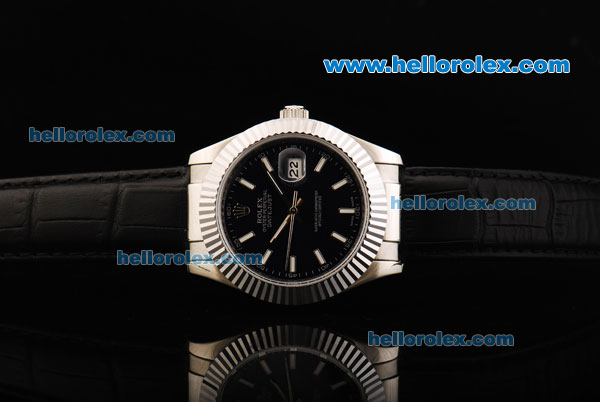 Rolex Datejust Working Chronograph Automatic Movement with Black Dial - Click Image to Close